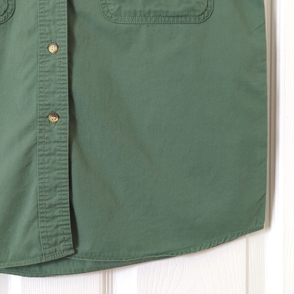 Basic Editions 90's Vintage Classic Sleeveless Button Down Tank Top Sage Green S - Picture 7 of 9